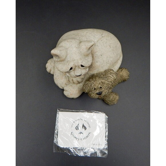 Quarry Critters Cari & Don Cat Puppy Dog Second Nature Design 2001 No 46482 - Picture 6 of 9